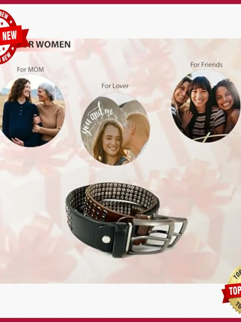 Studded Genuine Leather Belt – Adjustable Rock Style Unisex
